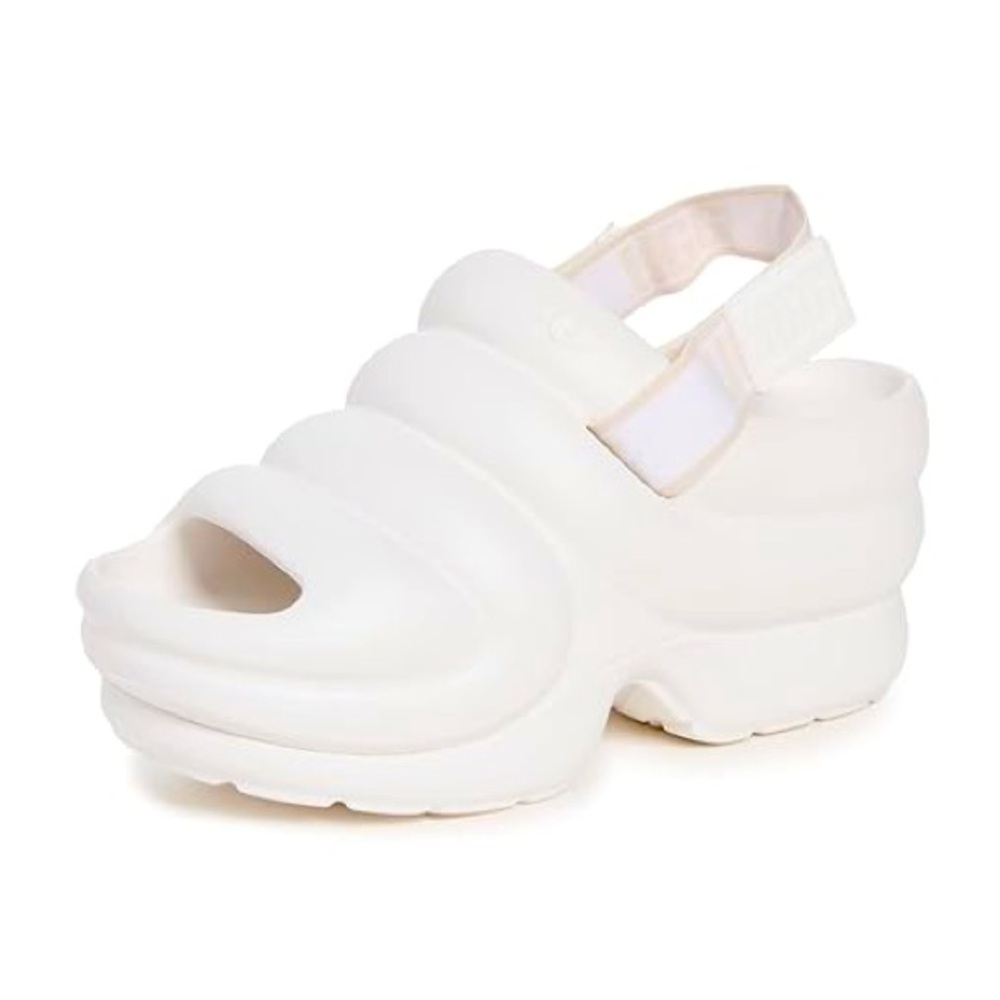 NWT UGG Aww Yeah Eva Platform Slide Sandals Bright White Size 10